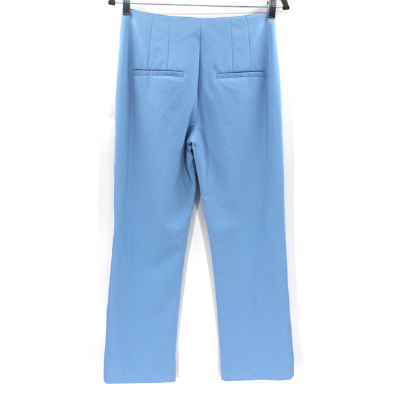 Veronica Beard Jaya Crop Pants NEW Lake Blue Pintuck Stretch Crop Trousers 4 - Picture 3 of 7